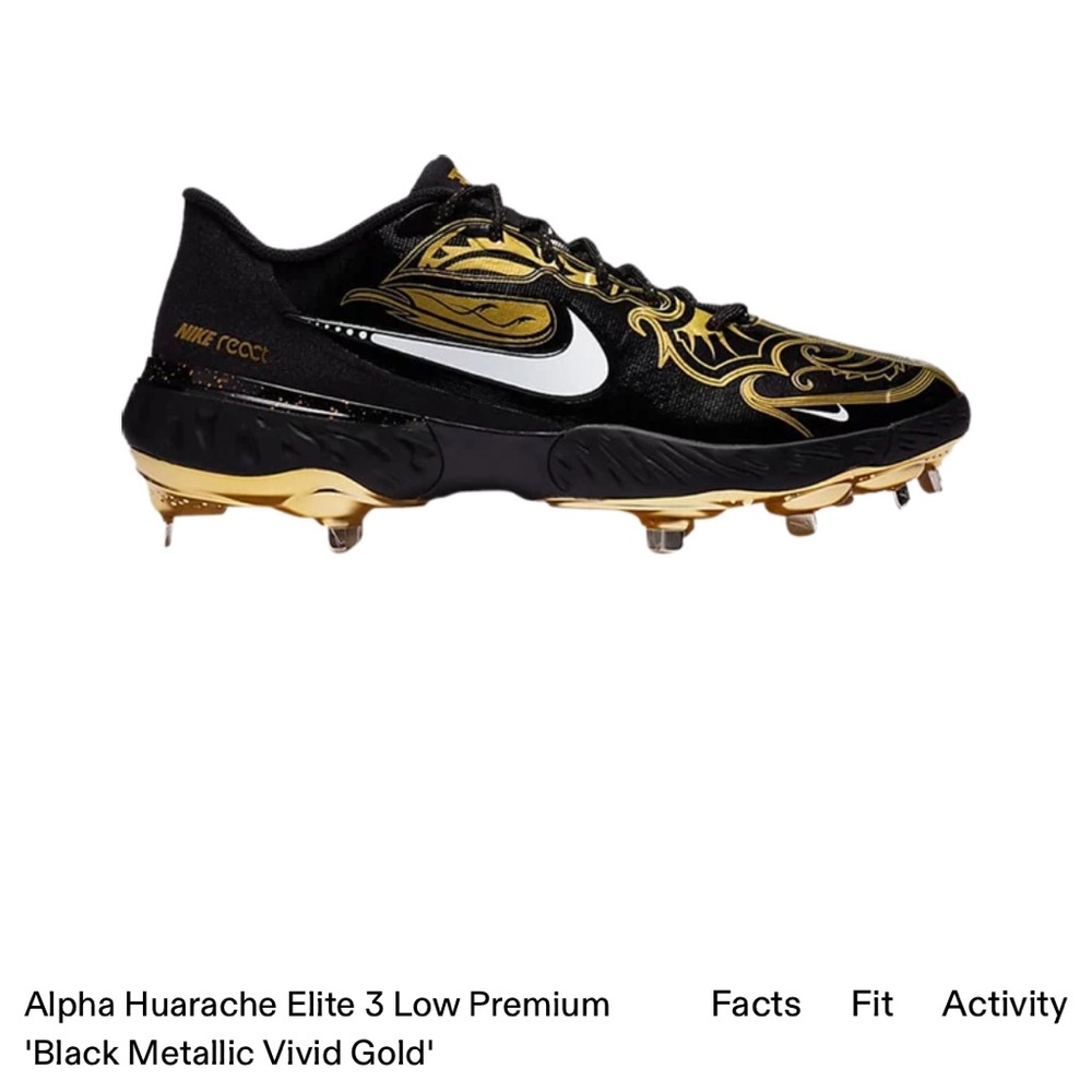 7-14 NO 📦 NIKE ALPHA HUARACHE ELITE 3 PREMIUM BLACK VIVID GOLD CV3553-001